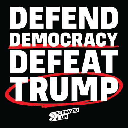 STICKER: Defend Democracy, Defeat Trump!